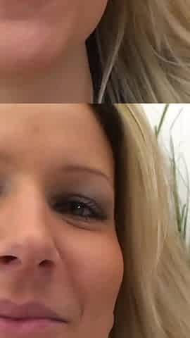 Fuck this cock hungry blonde MILF with small tits in various positions and then cum on her face