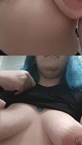 Unshaved snatch, large tits peeing in a public crapper