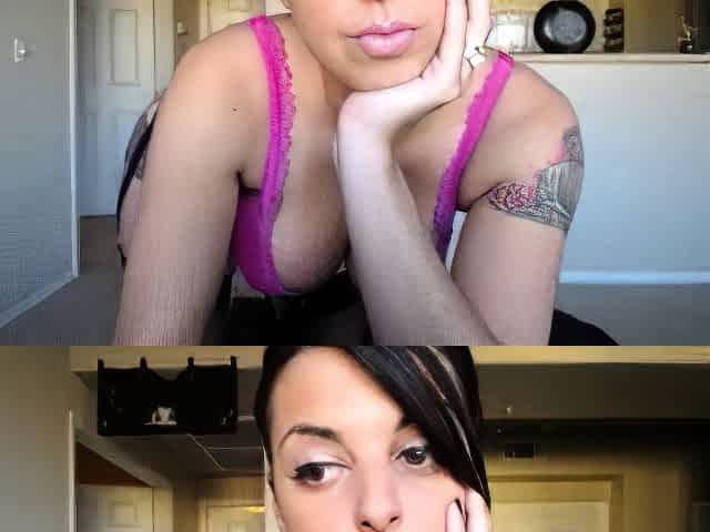 Busty babe playing with her big boobs