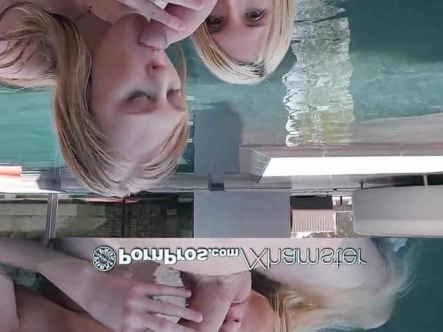 PORNPROS Pool party with two blondes turns into threesome