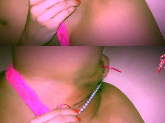 Home Session - Cutie masturbating with pearls and try self fisting