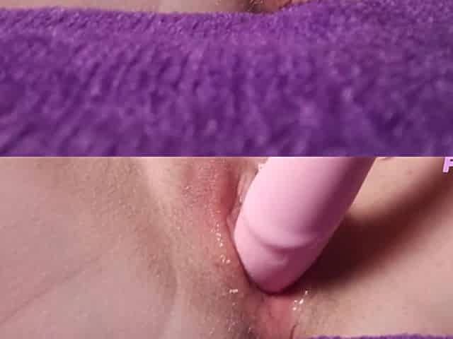 Solo Girl Masturbation with Creamy Dildo