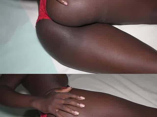 Slim ebony whore takes a large ramrod from behind