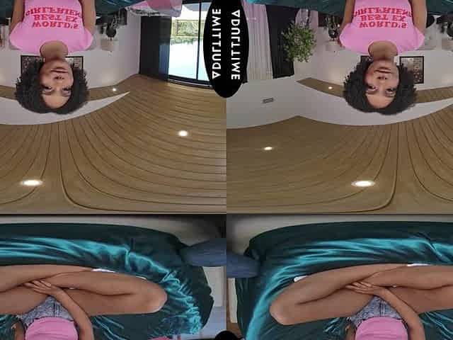 UP CLOSE VR - Wicked Small Brunette hair Addis Fouche Drops Shorts To Wildly Ride Your Large Wang POV