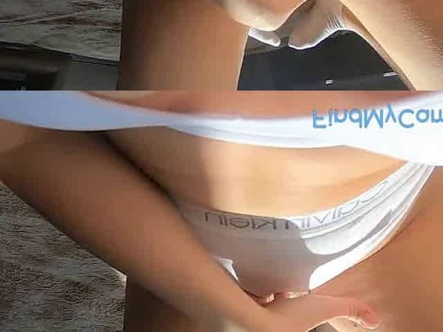 Big-Titted Beauty Fingers Herself in White Socks