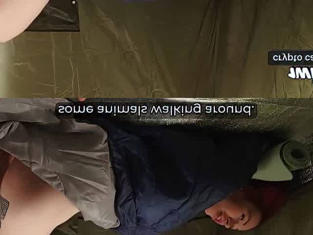 Wild campout with step mom! Stepson share sofa for facial.