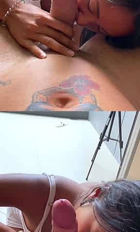 Asian blowjob with cumshot