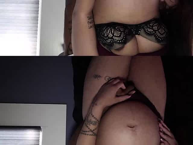 Amateur wanking in lingerie