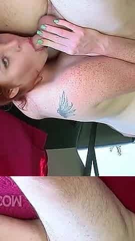Real Freckled Redhead Takes Cock