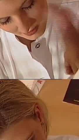 Beautiful Nurse with Hairy Pussy Fucked and Cummed in Mouth by Doctor's Huge Cock