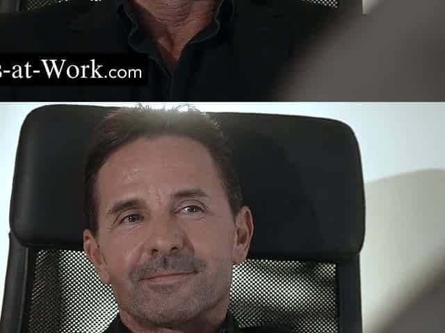 The breasty consultant prefers a bit of ass