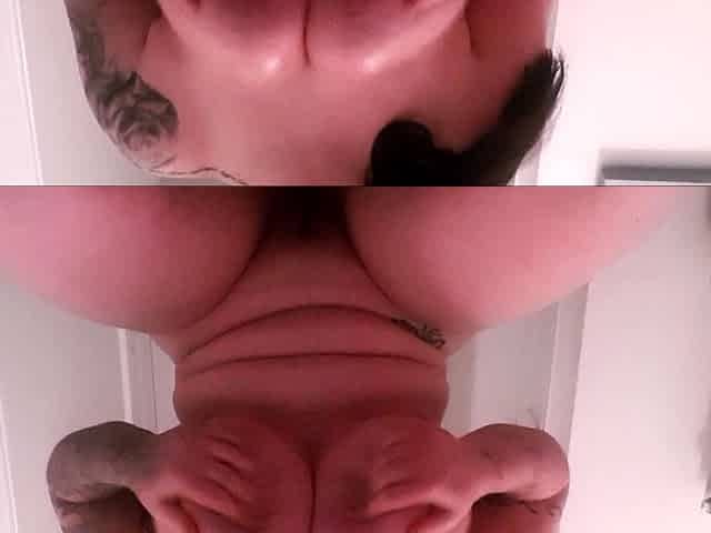 Hot brunette big boobs toying pink pussy