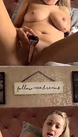 Big boob brunette masturbates on webcam