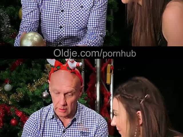 Eight seniors get pervert and team fuck a tempting Santa clothed Lady