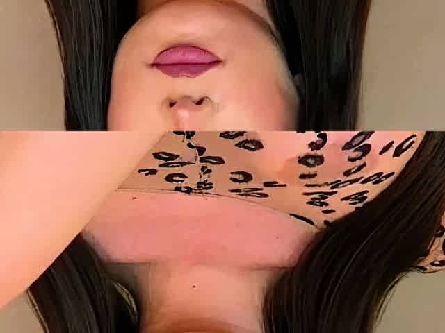 Sexy Brunette in Leopard Print Smoking Seductively on Cam