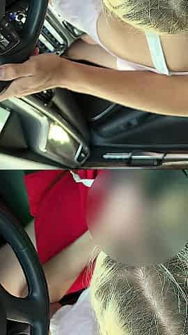 That babe jumps her large butt on my weenie right in the car