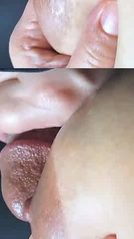 Horny American Stepmother Rubbing Stepson Cock Between Her Big Boobs Nipples, While His Precums Leaking on Her Stepmom Tits