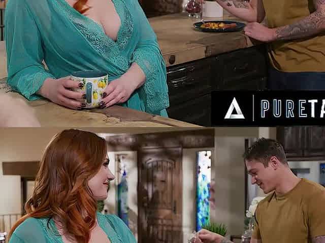 Shocked Redhead Stepmom Fucks Step Son Right In Front Of New Boyfriend