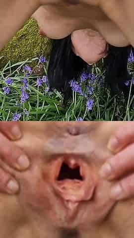Outdoors Naked Gaping and Pissing
