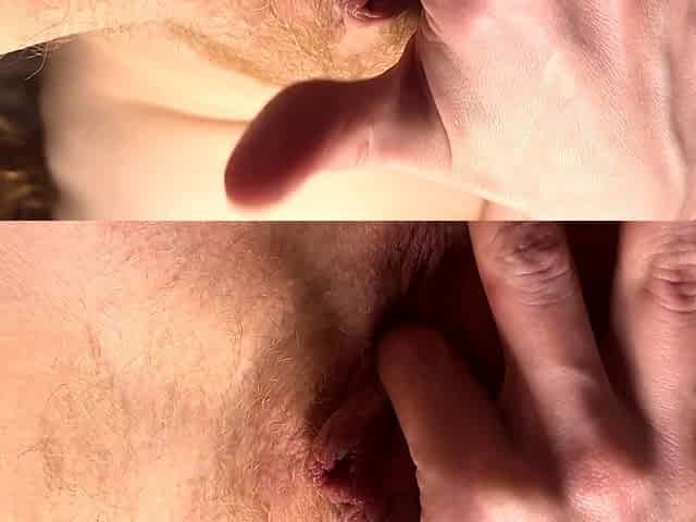 Close up funny cock jerking