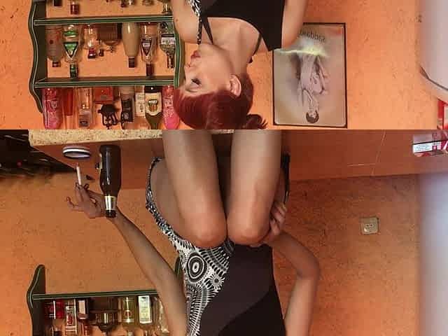 Smoking and Masturbating with a Bottle