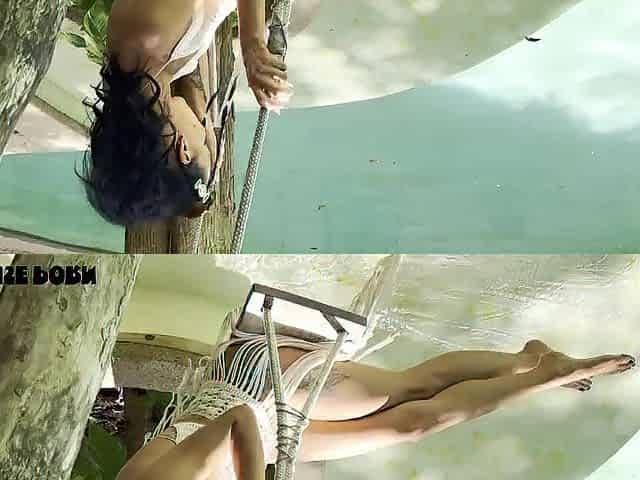 Latin babe Milks 2 Loads with Vagina & Feet In Tulum Paradise