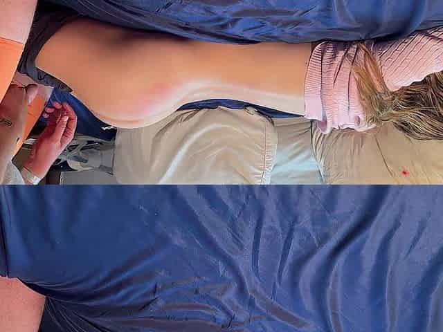 Babysitter Backrub Ends With Creampie