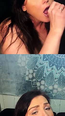 Busty brunette solo masturbation