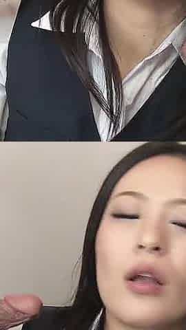 Skinny Asian Secretary Mai Gives Bosses an Uncensored Blowjob