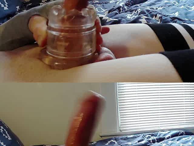 femboy lengthy edging session in haunch highs & sleaves - 29 minute slow jack off cum on haunch