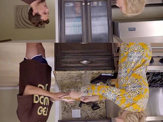 Good looking, mature blonde took off her dress and had sex with a much younger guy
