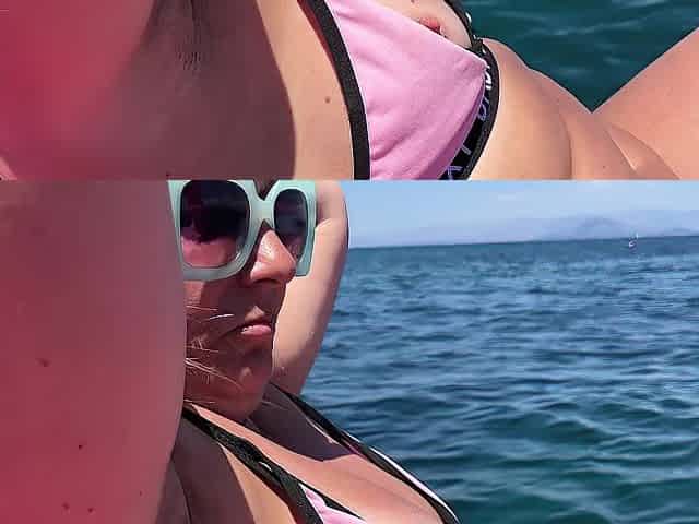 Public Exposure Risk Zara Charm Flashing My Bazookas On A Sea Pedal Boat