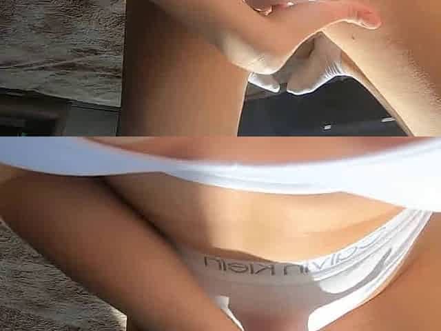 Big-Titted Beauty Fingers Herself in White Socks