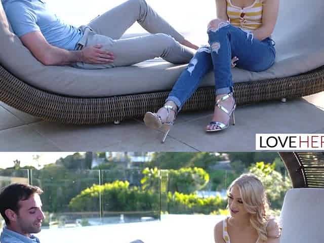 LoveHerFeet - Breathtaking Teen Gives A Slippery Footjob With Her Small Feet.
