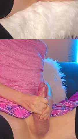 Handjob From Behind for Chubby Femboy