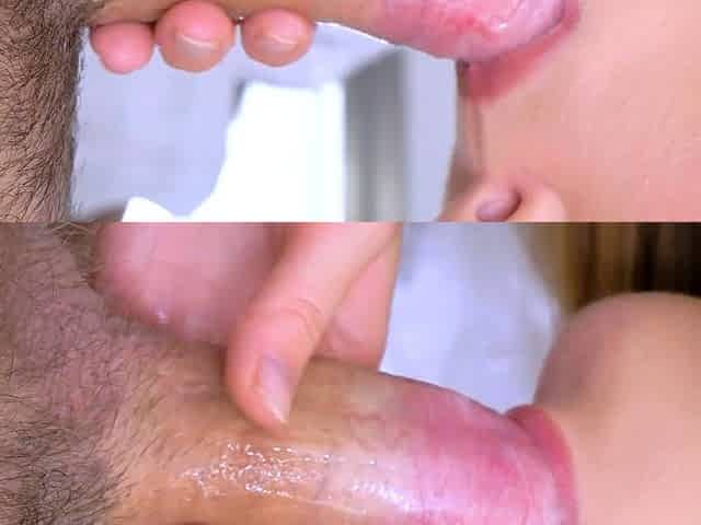 ASMR closeup blowjob and handjob until cumshot - Programmers