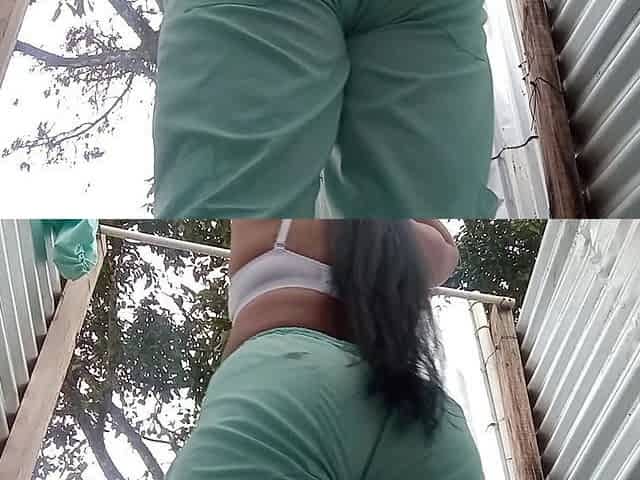 Camera Records Woman in Beach Dressing Room
