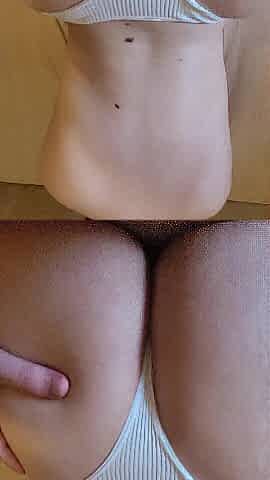 I Banged Short Hair Brunette hair From Behind in White Pants with Large Booty