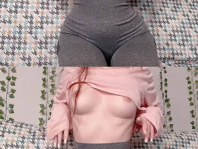 Morning yoga with squirt in leggings / likewise soaked