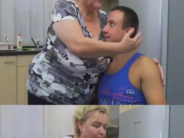Wet, fat, beautiful granny enjoying sex