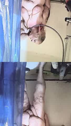 Dirty Blondie Fondling in the Shower as U Watch Her Wash Her Dirty Twat