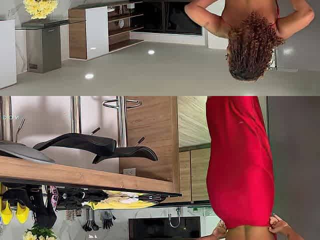 I catch my thick-assed maid lazing around and I give her with my BBC -Carla Morelli & Brandon