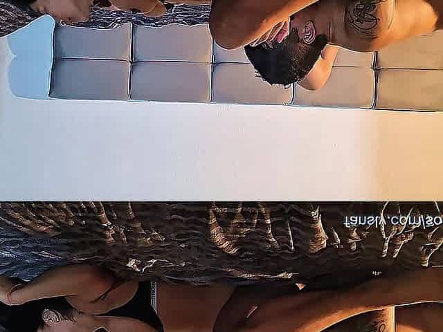 Amateur pair banging hard in couch