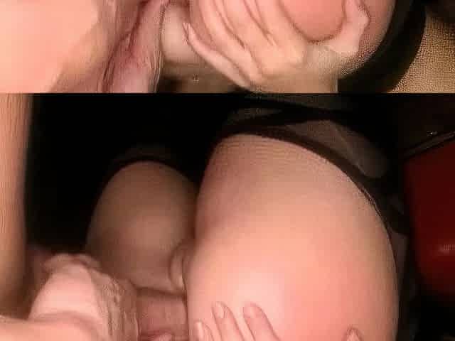 Big tit brunette sucks a big cock blowjob POV