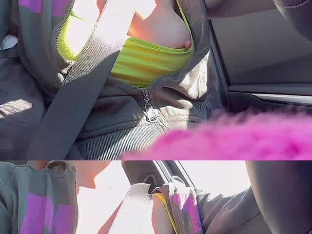Italian lustful mother I'd like to fuck Artemisia Love flashing her boobs during the time that driving