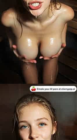 Wet blonde tongue tease shower, milky tattooed redheads