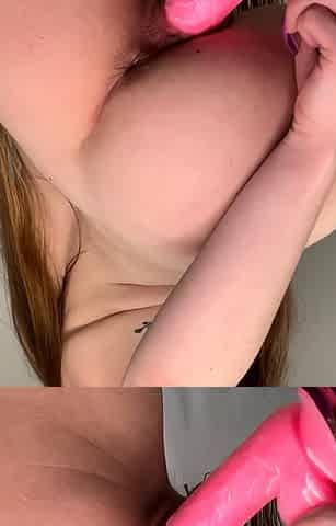 Small titted babe toys her pussy on webcam
