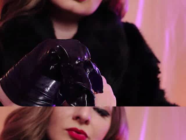 ASMR: furry coat and ripped latex gloves