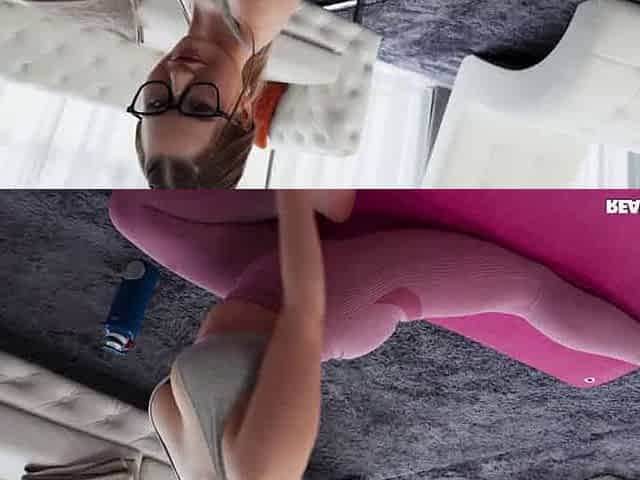 Bespectacled teen gets fucked by big gym trainer