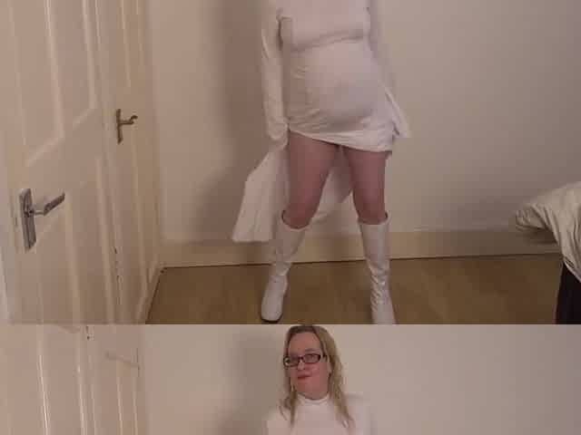 Cosplay Dancing Striptease In Pvc Boots - Princess Leia